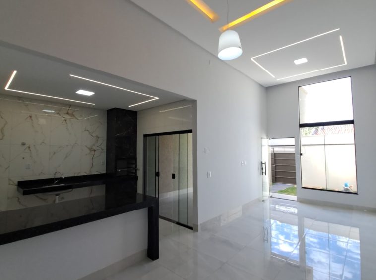 Ângulo 3 da Sala + cozinha da Casa no Residencial Alice Barbosa