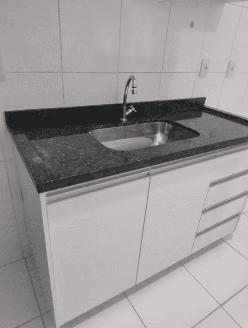 Pia da cozinha do Apto 2 Quartos no Tropicale