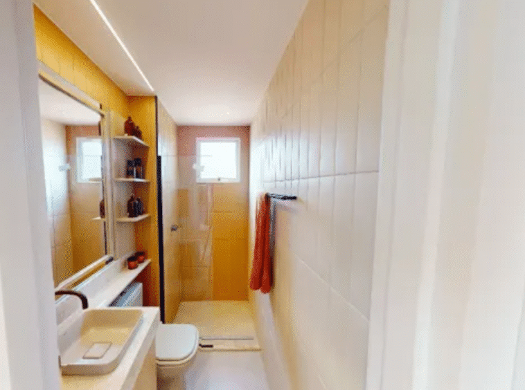 Banheiro 1 no Apartamento no Now alameda das Águas