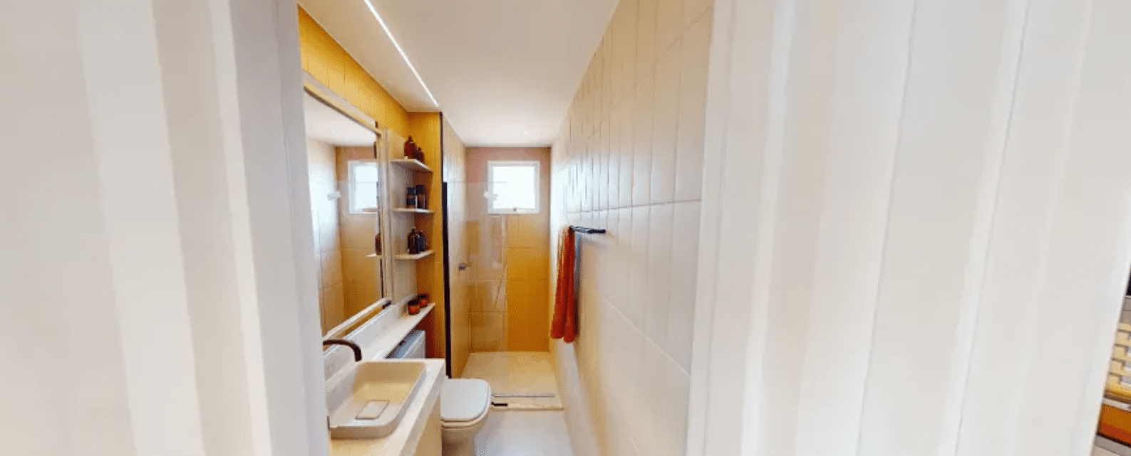 Banheiro 1 no Apartamento no Now alameda das Águas