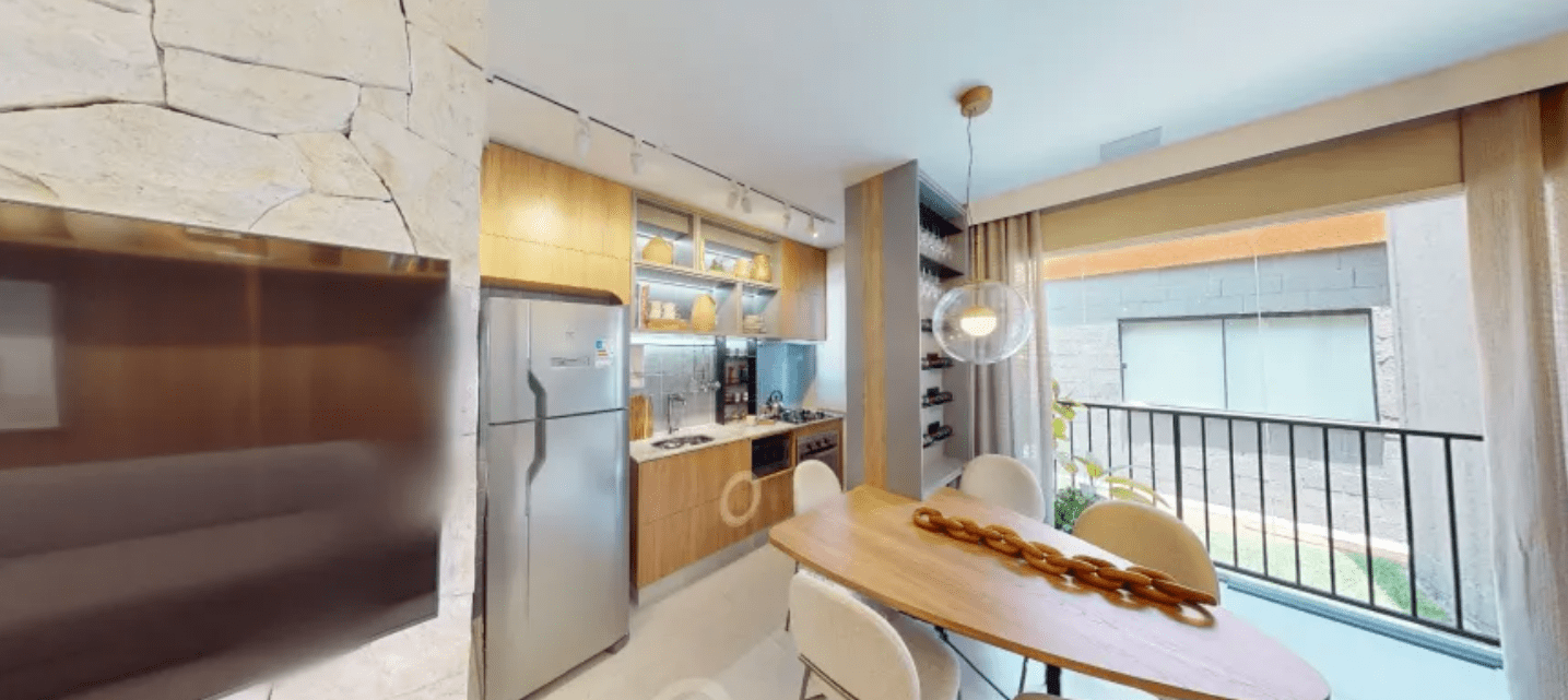 Cozinha e varanda (foto 1) no Apartamento no Now Milão
