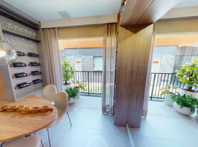 Varanda e área de Jantar no Apartamento no Now Milão