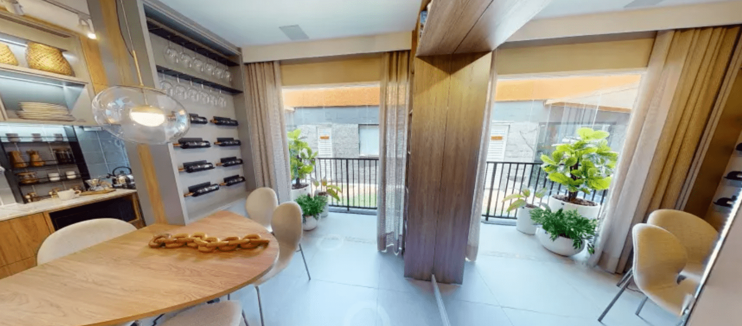 Varanda e área de Jantar no Apartamento no Now Milão