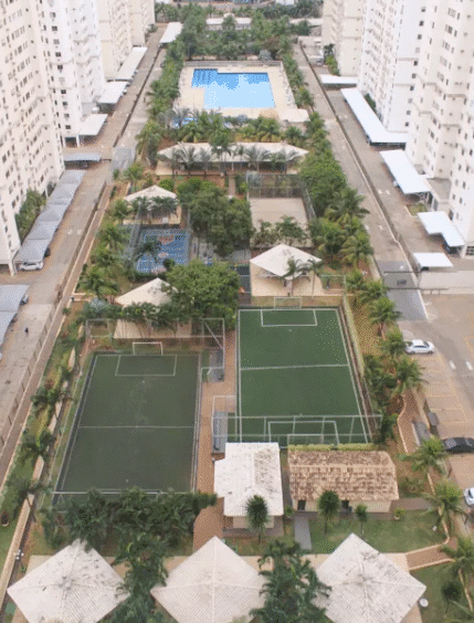 Vista da área de lazer do condominio do Apartamento Mobiliado 2 Quartos